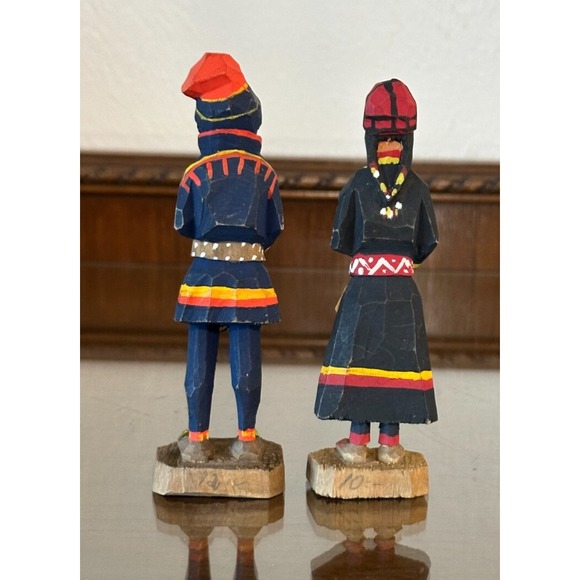 Vintage 5'' Swedish Wooden Figurines By Georg Jonsson, Signed GJ 1970's Folk Art - Picture 2 of 6